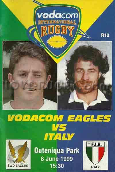 1999 SWD Eagles v Italy  Rugby Programme